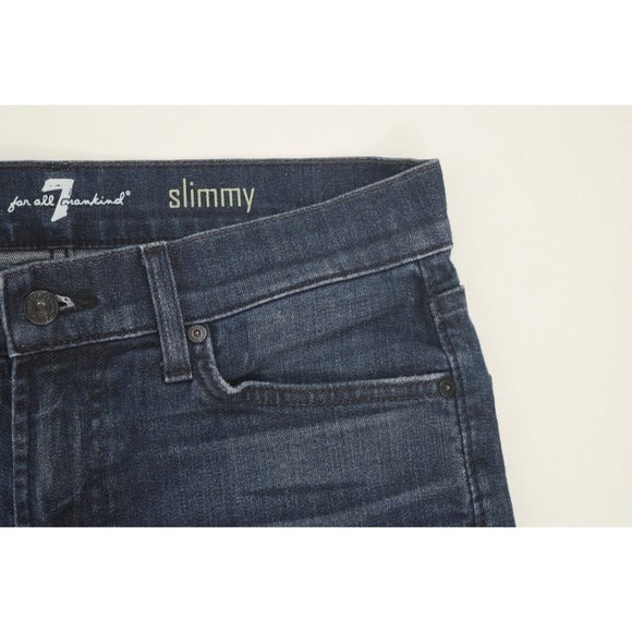 Mens 7 for All Mankind Dark Blue "Slimmy" Jeans - Picture 4 of 9